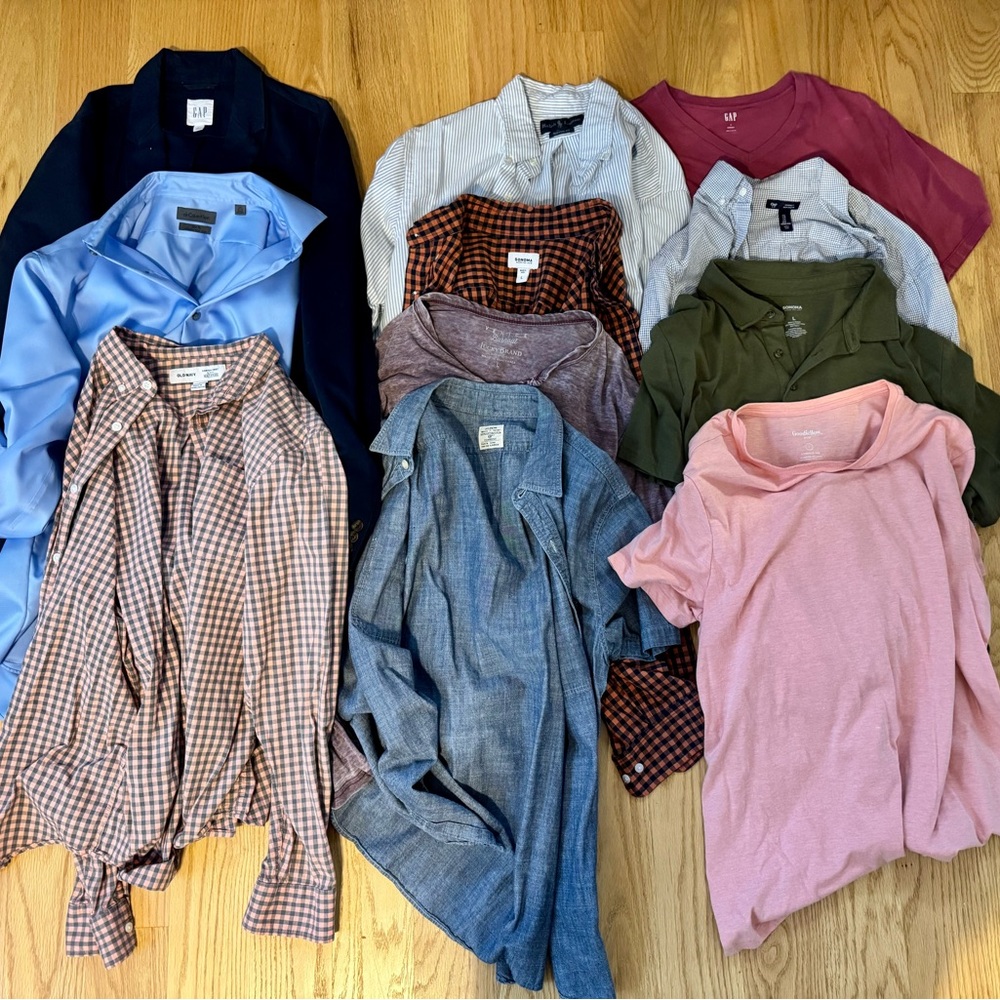Lot of Mens Shirts Size L - Gap, Calvin Klein, Lucky Brand, JCrew, RalphL +more!